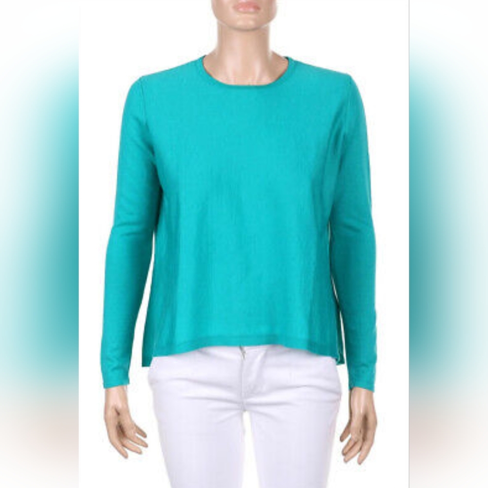 Cos blue green lightweight wool crew neck sweater size large - Picture 3 of 10